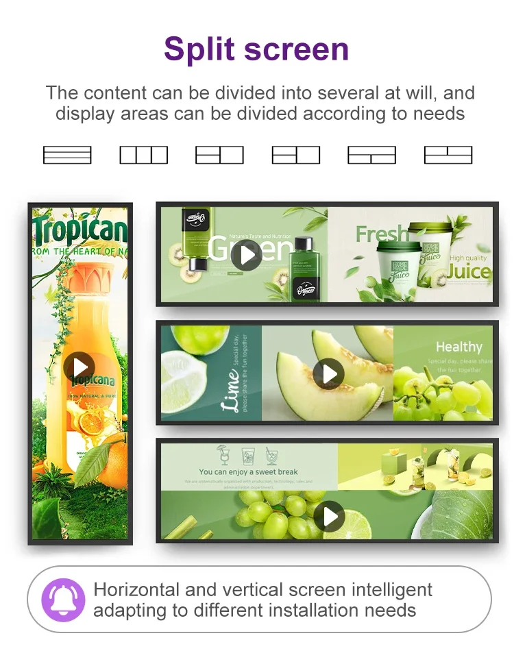 VETO 29-дюймовый внутренний натянутый ЖК-дисплей Free Cms Android розничная торговля