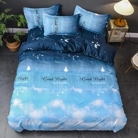 high grade european style 4pc bedding quilt sets satin reactive printing bed sets with quilt flat sheet 2pc pillowcases