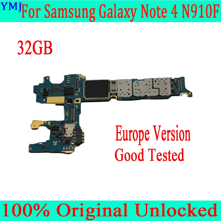Заводская Разблокировка для Samsung Galaxy Note 4 N910A N910U N910F N910G материнская плата 32 Гб пластина 100% оригинал хорошо протестированный