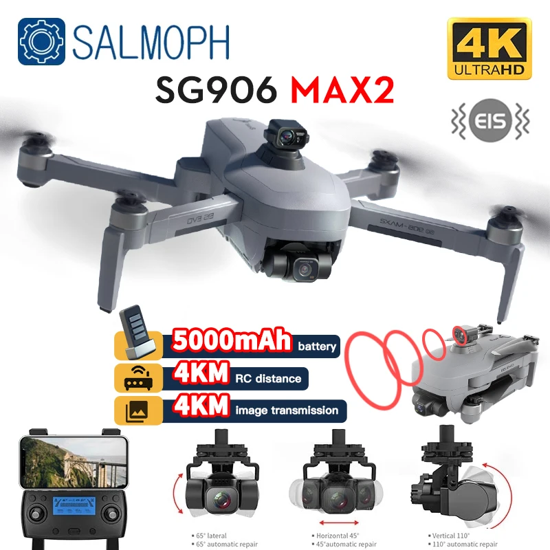 

ZLL SG906 MAX2 / MAX 1 Professional Drone 4K HD Camera Obstacle Avoidance 3-Axis Gimbal 5G WiFi 4KM GPS Quadcopter RC Dron SG906