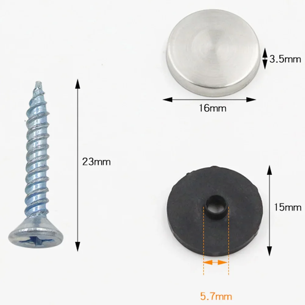 Зеркальные винты 16 мм 20 комплектов гвоздей из нержавеющей стали нескользящие