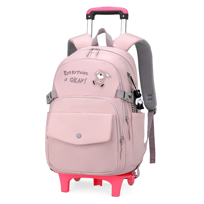 Travel Luggage Bags for kid Girl's Trolley School Backpack Wheeled bag for School Trolley bag On wheels School Rolling backpacks