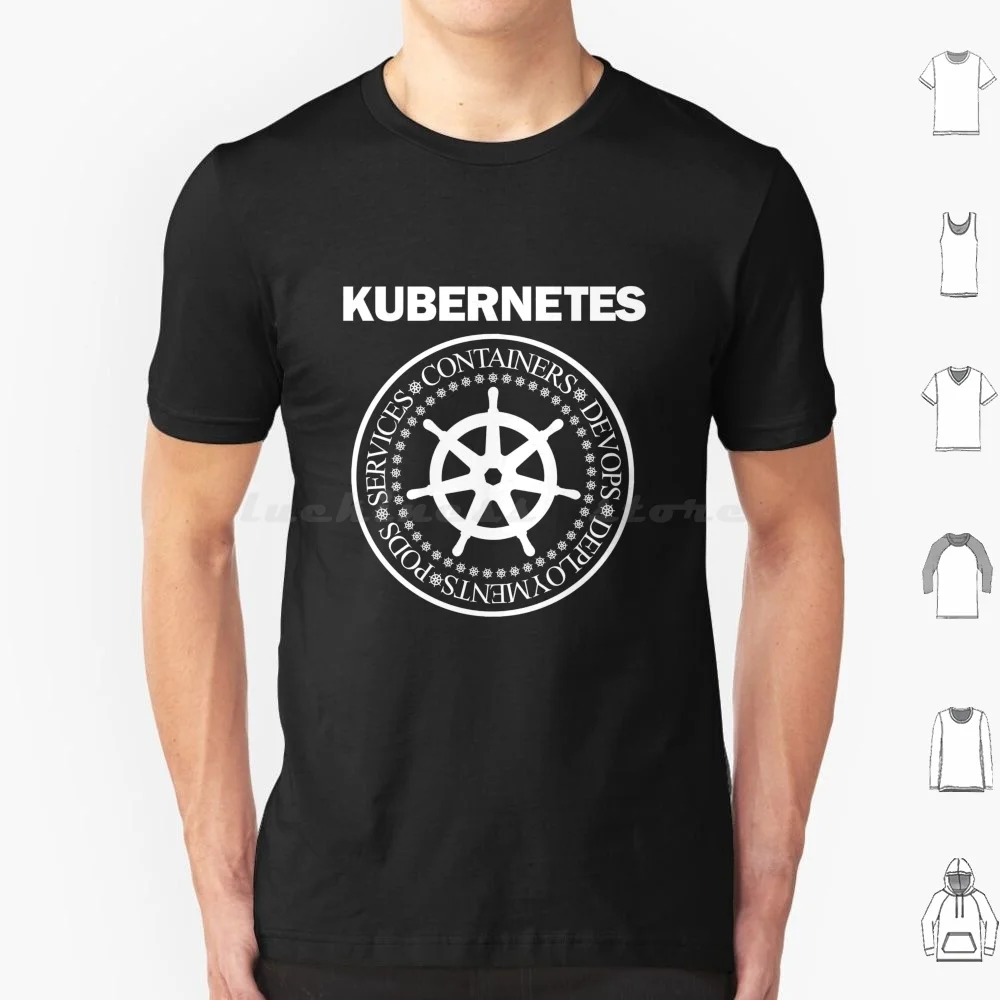 Футболка Kubernetes большого размера 100% хлопок программатор Docker программирование