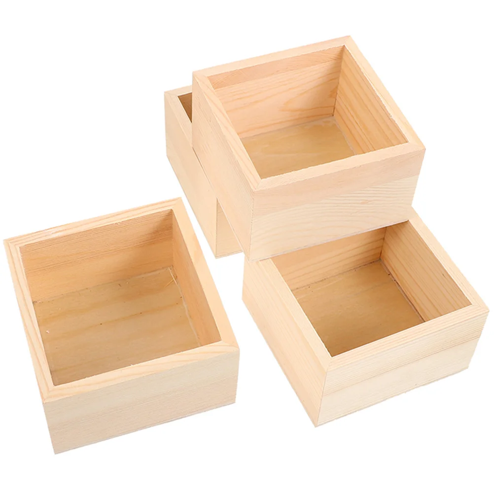 

Box Wooden Wood Boxes Treasure Rustic Holder Crafts Craft Keepsake Planter Flower Crate Pen Desk Vase Cup Storage Pot Trinket