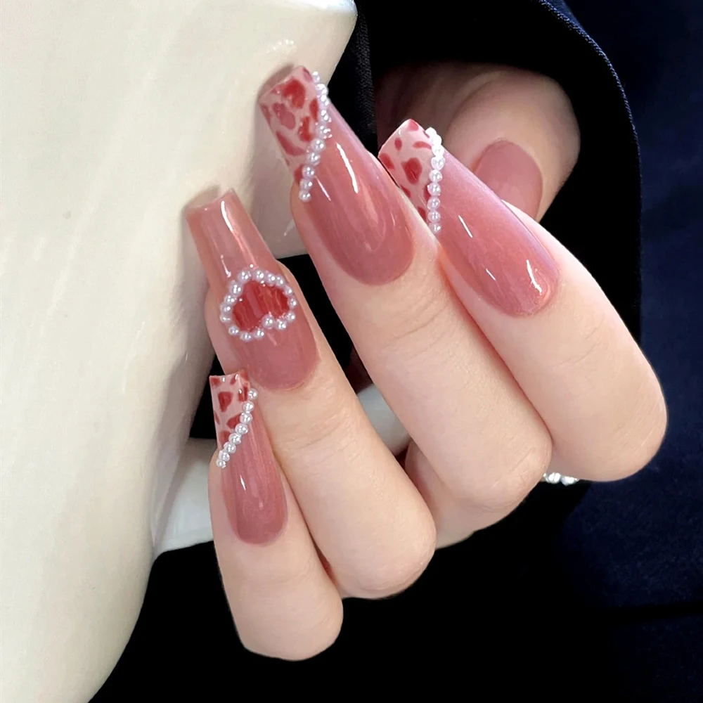 

24 шт., маникюрные искусственные ногти с фиолетовым леопардовым принтом