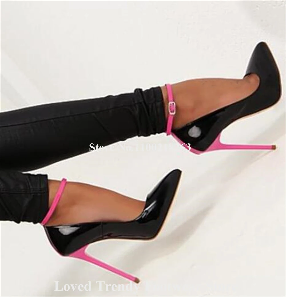 Туфли-лодочки в классическом стиле лоскутные на тонком каблуке-шпильке