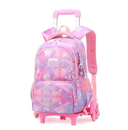 

School Rolling Backpack Girls Kids 18 inch 6 Wheels 2 Wheels Elementary School Bookbag With Trolley Luggage Bag for boys