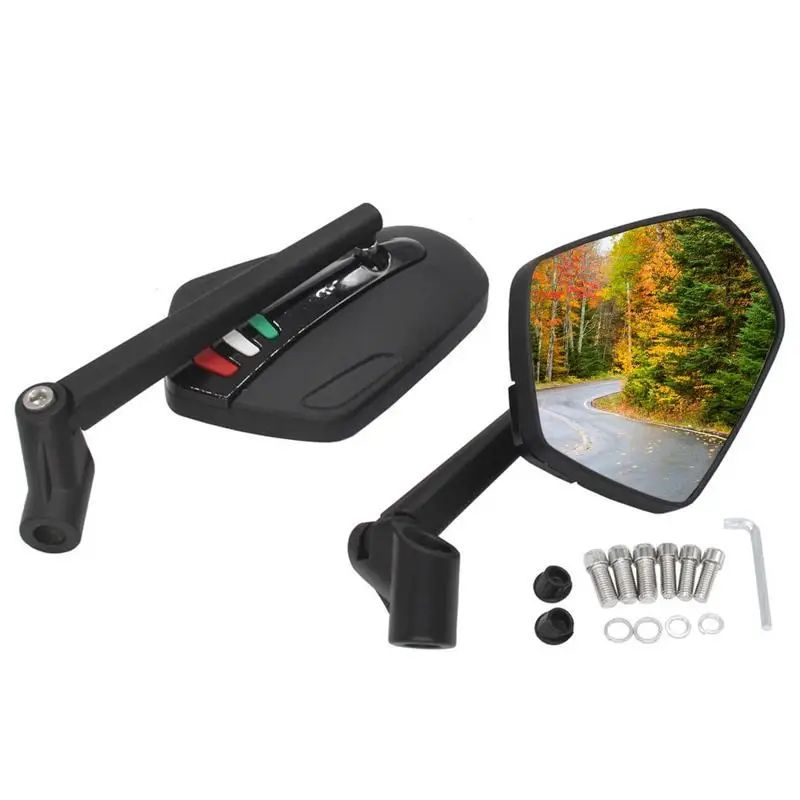

Motorcycle Black Universal Side Mirror Rearview Mirror Anti-fall Folding Round Mirror For Most Motorcycle Electric Vehicles
