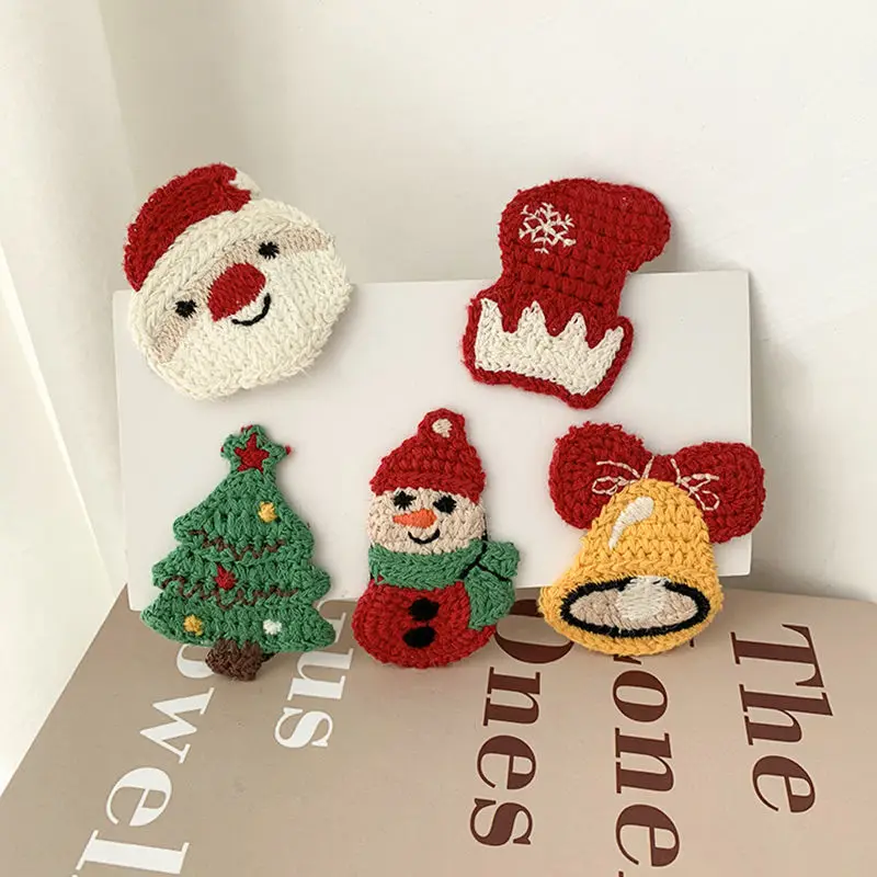 

Embroidered Knitted Hair Clip New Year Christmas Festival Party Hair Clip Cute Women Mini Headdress Fashion Styling Hairpin