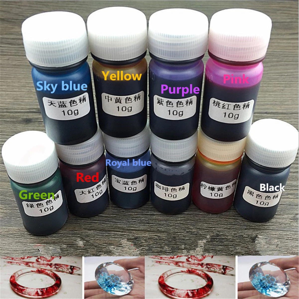 

10 Colors 10g Epoxy UV Resin Coloring Dye Colorant Resin Pigment Art Craft