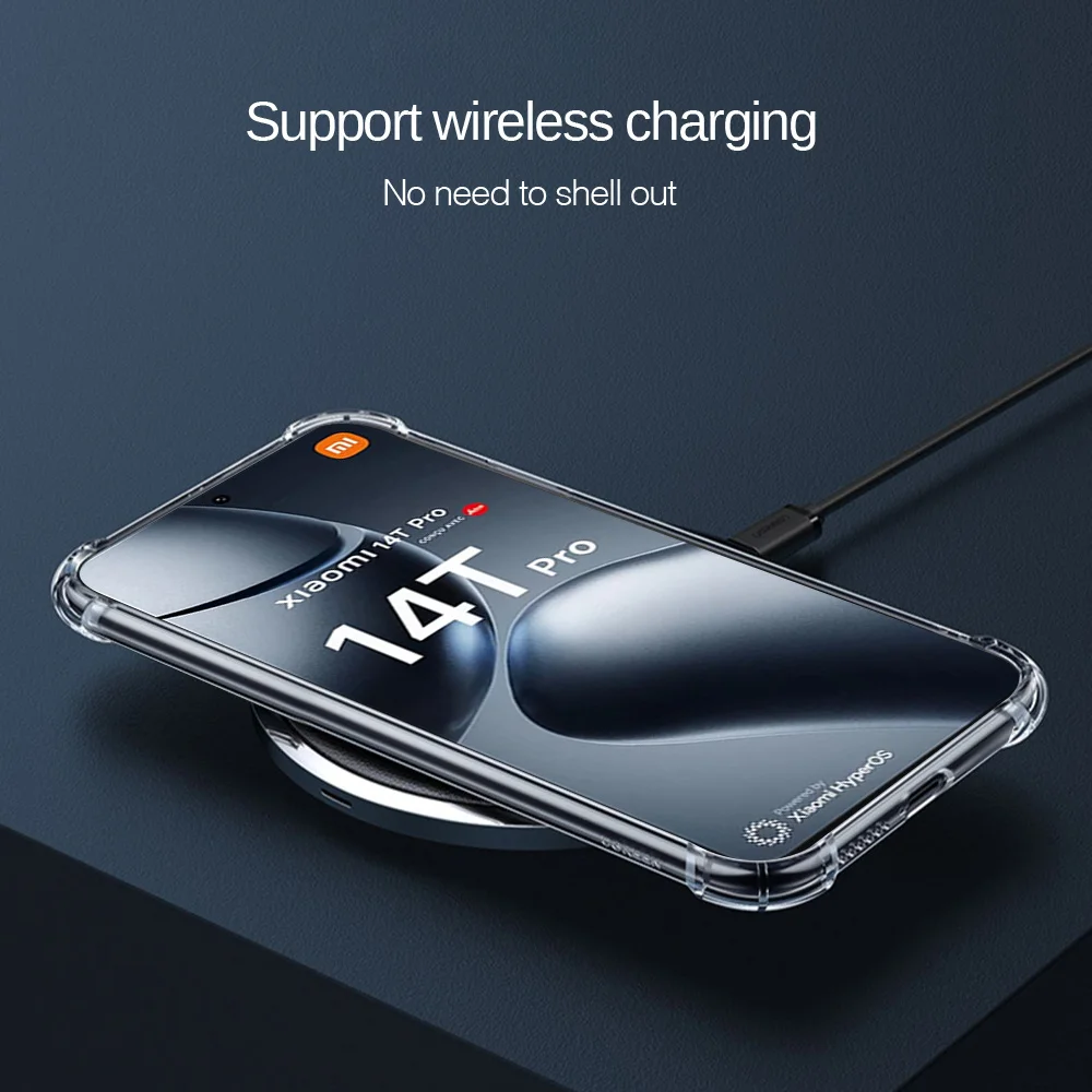 Ультратонкий прозрачный силиконовый чехол для Xiaomi 14 T Pro 5G оболочка подушки