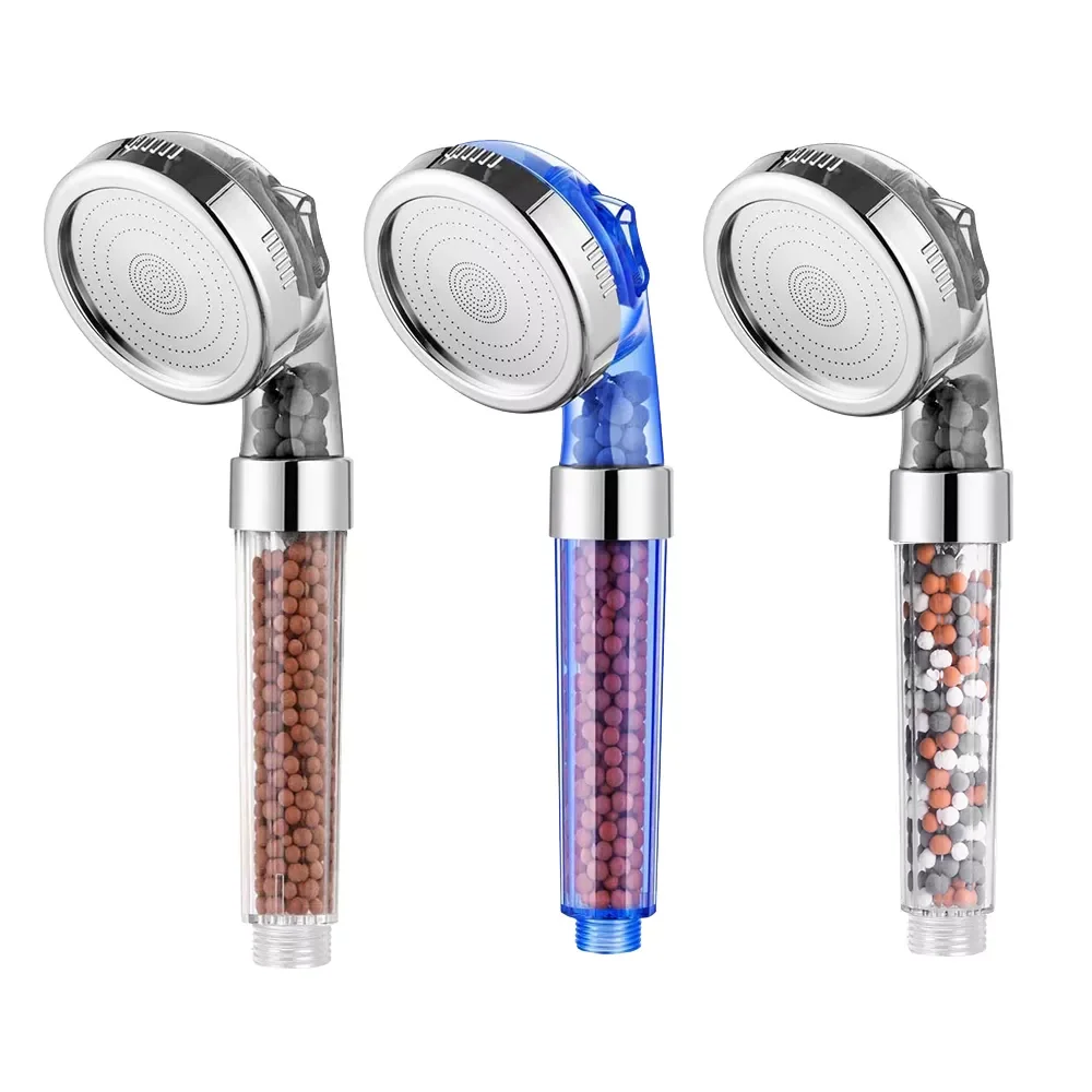 

2023NEW 3 Function Adjustable Jetting Shower Head High Pressure Water Handheld Saving Filter SPA Shower Heads with box