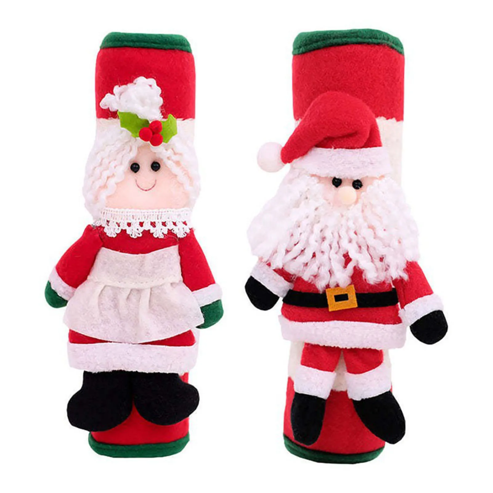 

2 Pcs Christmas Refrigerator Handle Covers Microwave Oven Dishwasher Door Handlebar Gloves Knob Covers Household Merchandises