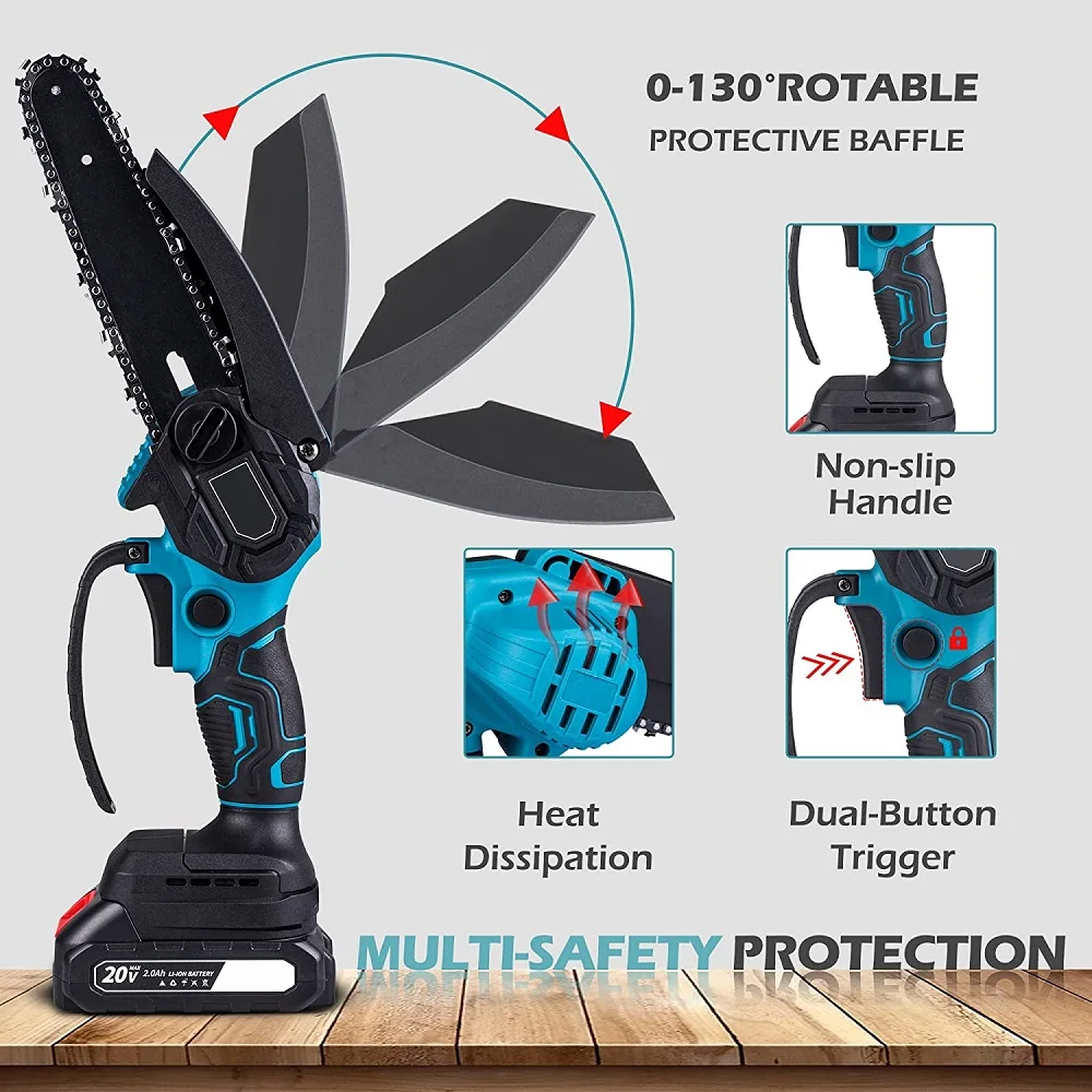 6-дюймовая портативная ручная электрическая аккумуляторная цепная пила для