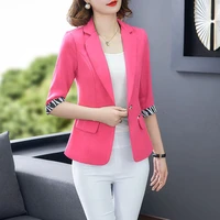 blazer suit women korean slim fashion suit blazer patchwork short single button lady office small suit jacket tops 3xl j265