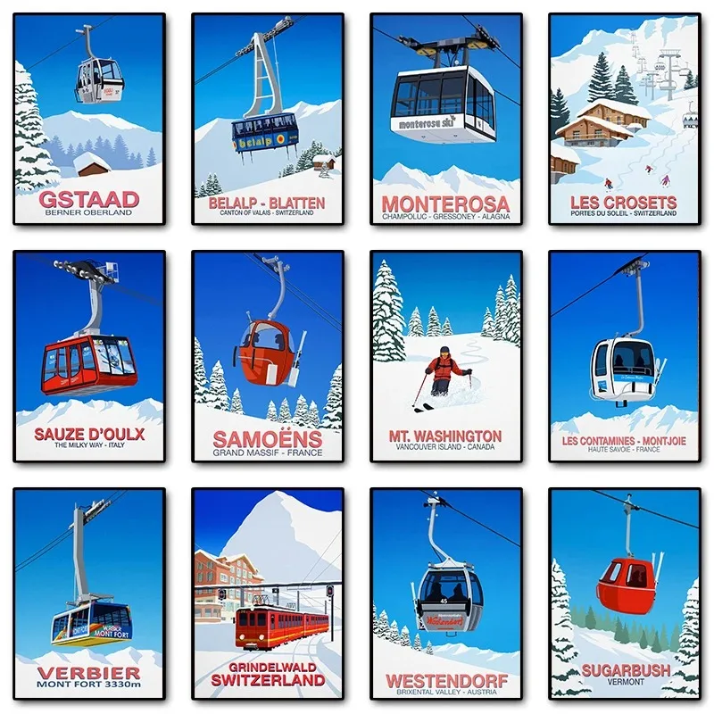 Постер На Холсте В Современном Стиле Westendorf Morzine Gstaad Sugarbush Courchevel Для Лыжного