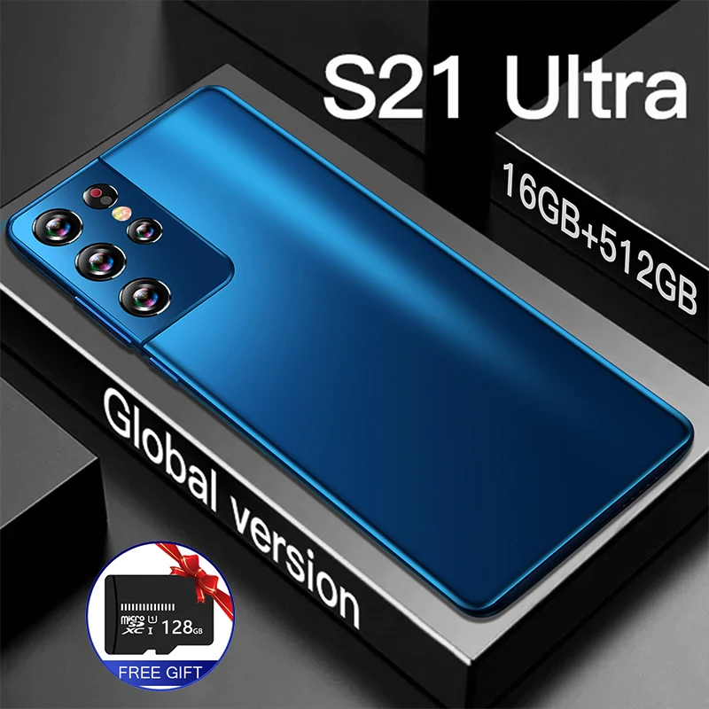 S21 Ultra 6.1inch Smartphones 5G MT6889 11-Core Cellphones 16GB+512GB 5000mAh 24MP+48MP Dual SIM Android Mobile Phone Original