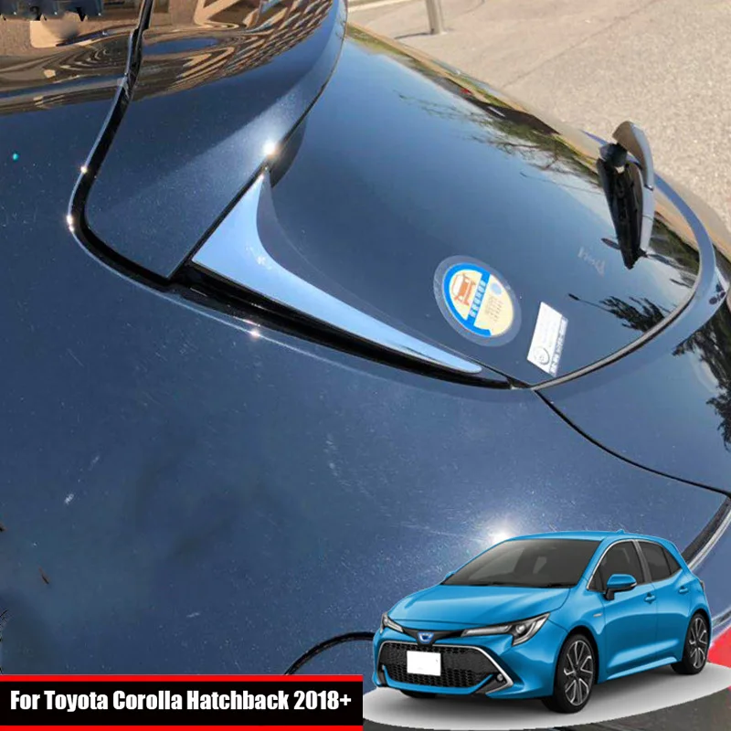 

For Toyota Corolla Hatchback Sport 2018-20223 ABS Chrome Rear Tailgate Window Spoiler Cover back C Pillar triangle trim