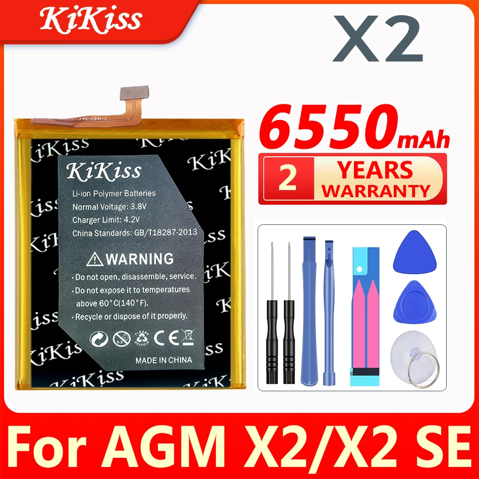 

KiKiss 6550mAh Battery For AGM X2 X2 SE Replacement Accessory Accumulators