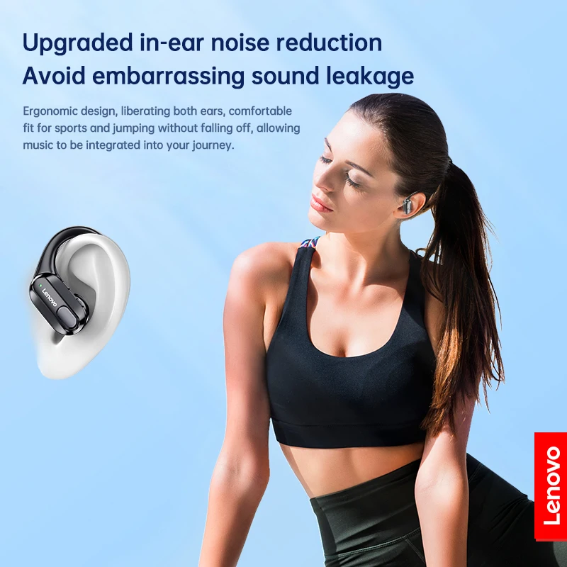 Фото Беспроводные наушники Lenovo XT80, 5 шт., Bluetooth 5.4, с микрофоном, кнопочным управлением, шумоподавлением, с заушными креплениями №3