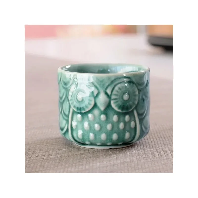 Керамический цветочный горшок в форме совы для растений с мультяшными животными