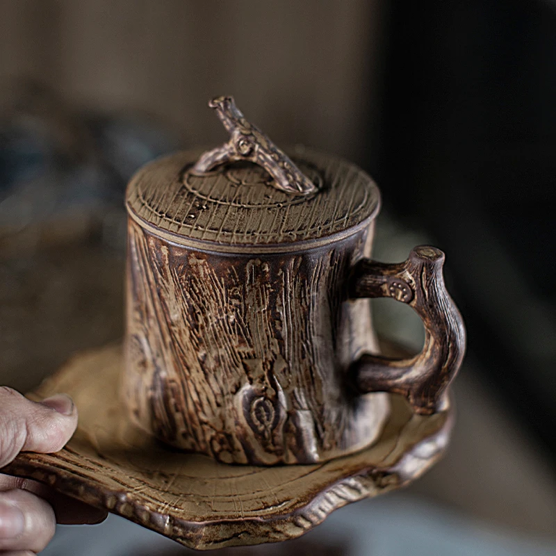 

Creative Ceramic Cup Coffee Reusable Funny Teacup And Saucer Vintage Eco Friendly Ceramic Mugs Chinese Tazas Cafe Kitchenware