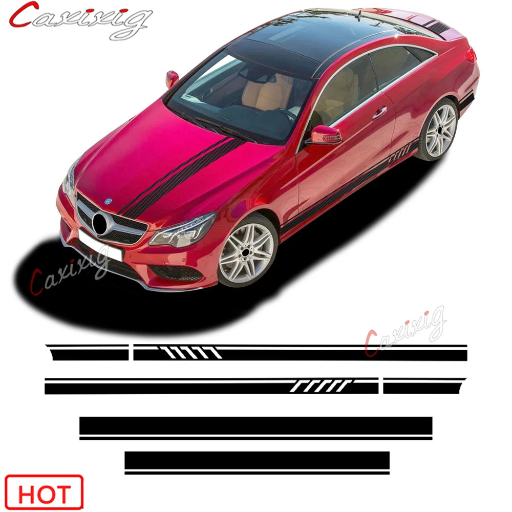 

Style Side Skirt Decals Sticker For Mercedes Benz E Class Edtion 1 AMG W212 W213 E200 E250 E300 E350 E63 AMG Door Side Stripes