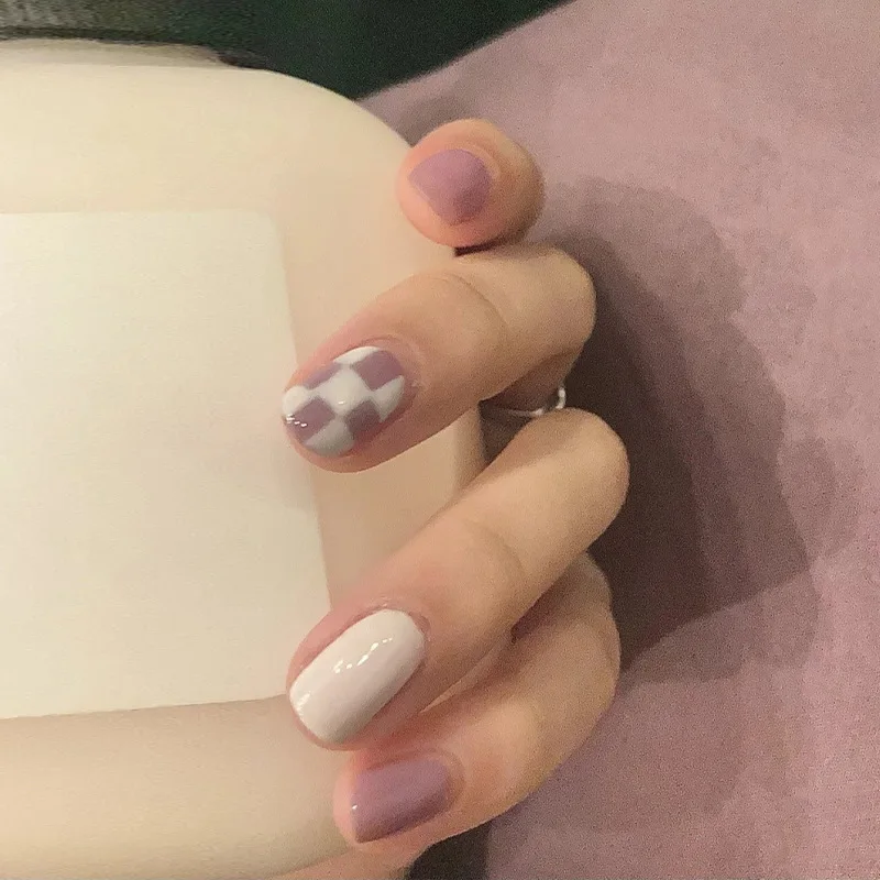 

24Pcs/Box Fake Nails Press On Nails False nails Free Shipping Crystal Elegant Pink Gradient Nails Set Press On French Nail Art