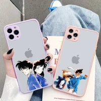 maiyaca detective conan phone case for iphone x xr xs 7 8 plus 11 12 13 pro max 13mini translucent matte shockproof case