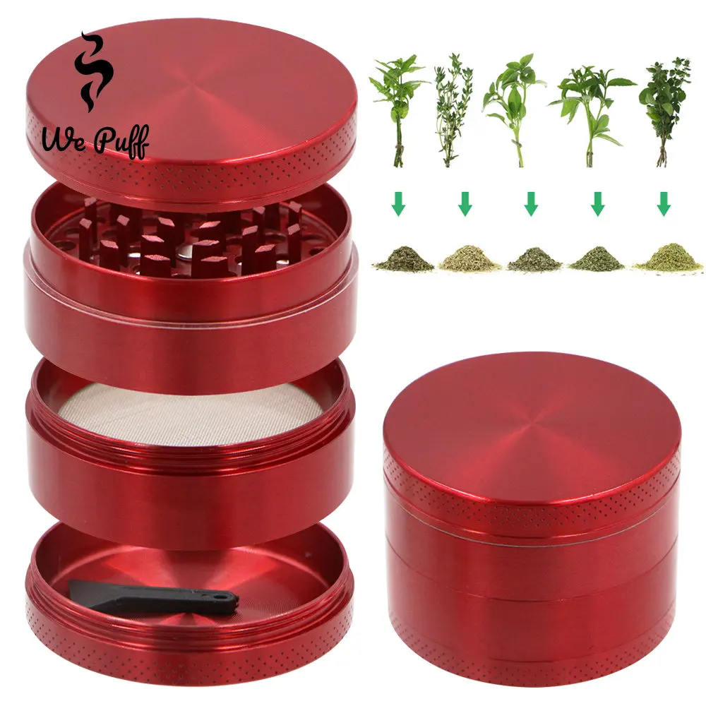 

WE PUFF Mini 4 Layers 50/63mm Herbal Tobacco Manual Grinder Spice Mill Zinc Alloy Metal Dry Herb Crusher Smoking Accessories