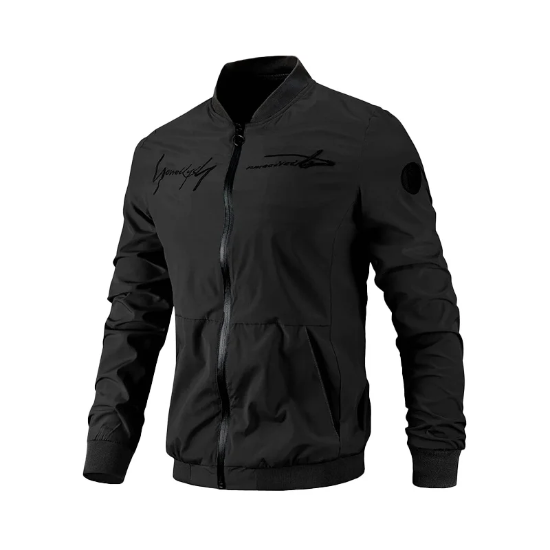 

Men Letter Embroidery Bomber Jacket