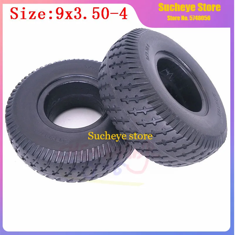 

1 Pcs 9'' Wheel Tyre 9x3.50-4 Solid Tire for Turf Rider Tread Lawnmower Golf Go Cart ATV Pocket Bike Go Kart Mobility Scooter
