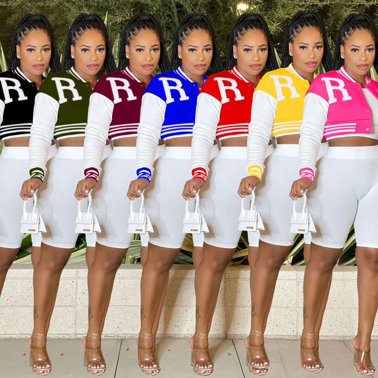 

Женский спортивный Комплект из 3-х предметов, комбинированная летная куртка с надписью, жилет без рукавов и велосипедные шорты, подходящий к...