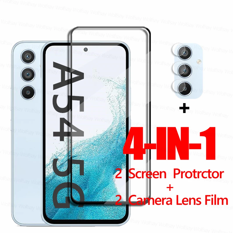 

For Samsung Galaxy A54 5G Screen Protector Glass Samsung Galaxy A04E A04S A14 A34 A54 5G Tempered Glass Phone Film Samsung A54