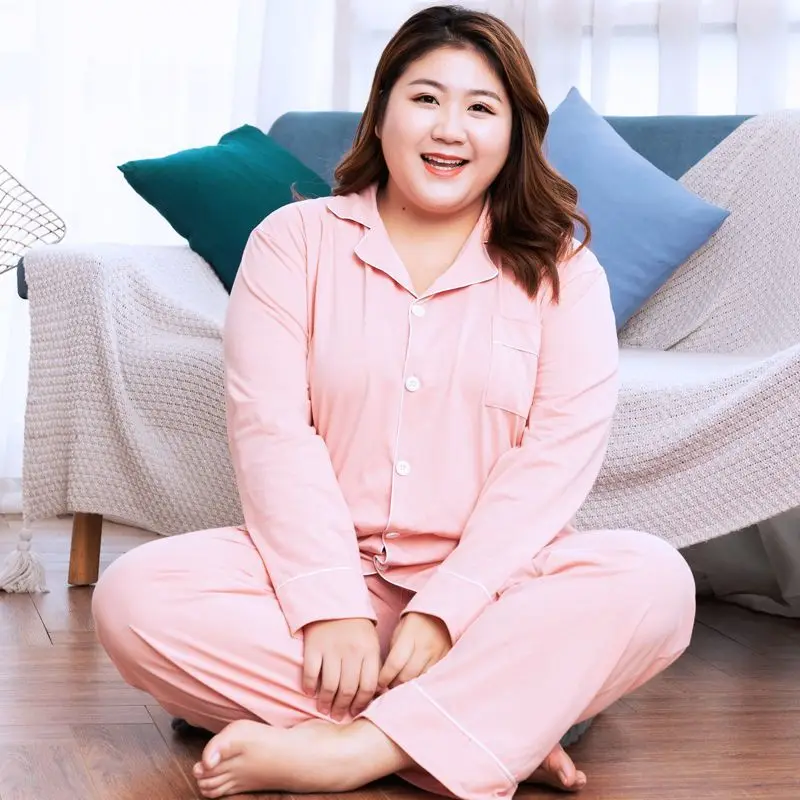 2023 Fat sister plus-size pajamas women plus fat plus autumn and winter long-sleeved extra-large extra-large red wedding wear