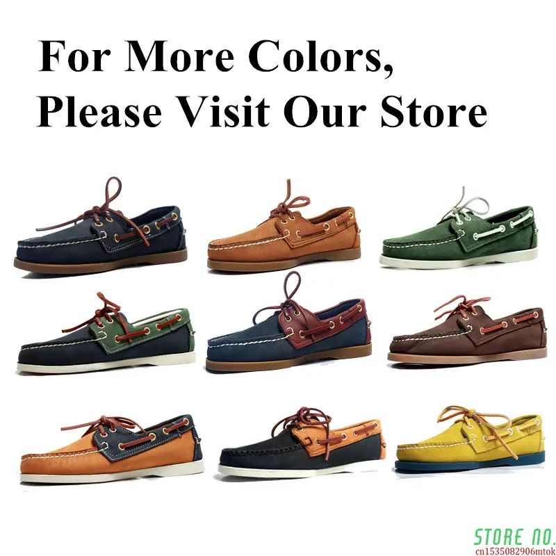Men Genuine Leather Driving Shoes,New Fashion Docksides Classic Boat Shoe,Brand Design Flats Loafers For Men Women 2019A006 images - 6