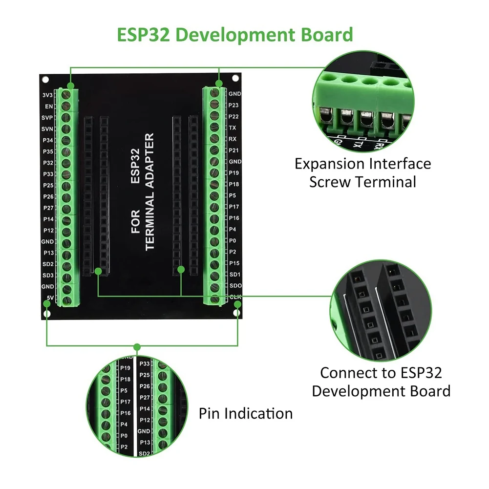 Разрывная плата ESP32 GPIO 1 в 2 совместимая с NodeMCU-32S Lua 38Pin расширения