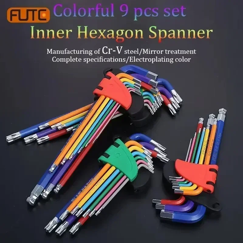 Набор торцевых ключей FUTE для торцевого винта 9 шт. набор длинных шестигранных 1 5-10
