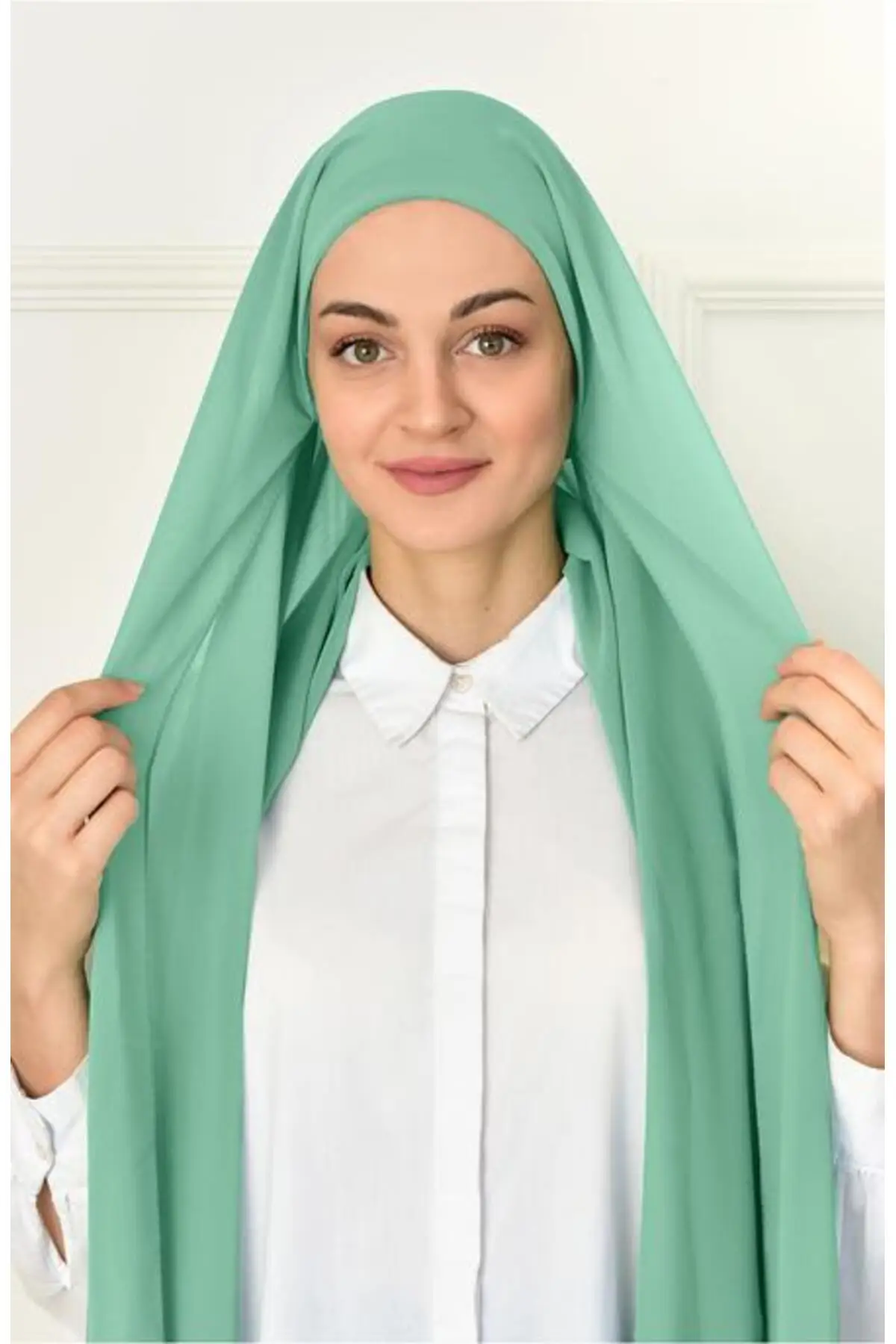 

Practical Boneli Chiffon Shawl Water Green Hijab Bone Beach Clothing