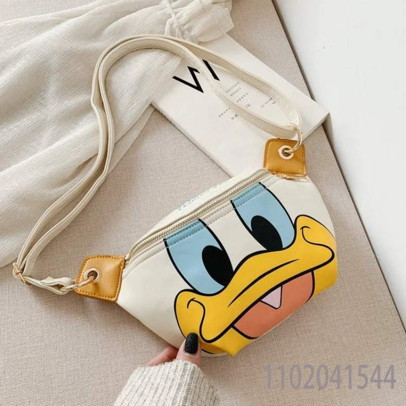 Isney Girl's Donald Duck Chest Bag Minnie Waist Bag Crossbody High Quality PU Leatherfor Students Women Children