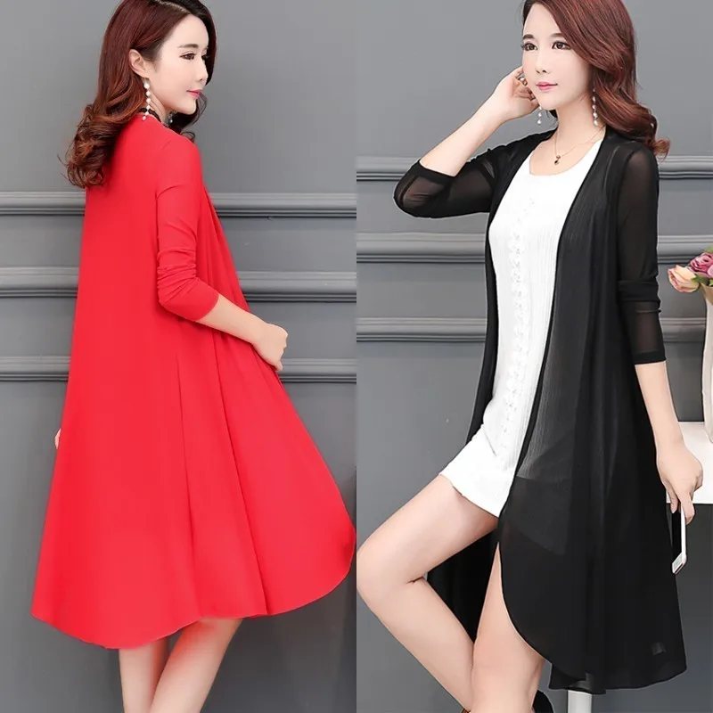 

Женский солнцезащитный длинный кардиган 2022 года, куртка, Женская Повседневная Блузка неправильной формы, рубашка, Женская шаль с длинным ру...