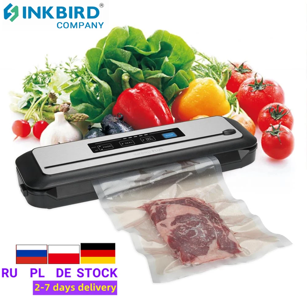 Inkbird INK-VS01 Vacuum Food Sealer 110V Automatic Sealing Machine with Dry Moist Modes Built-in Cutter for Food Preservation
