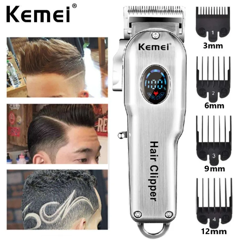 

Kemei Professional Hair Clipper Men Electric Hair Trimmer LCD Hair Adjustable Cutter Haircut Machine Barber shop Trimmer KM-2002