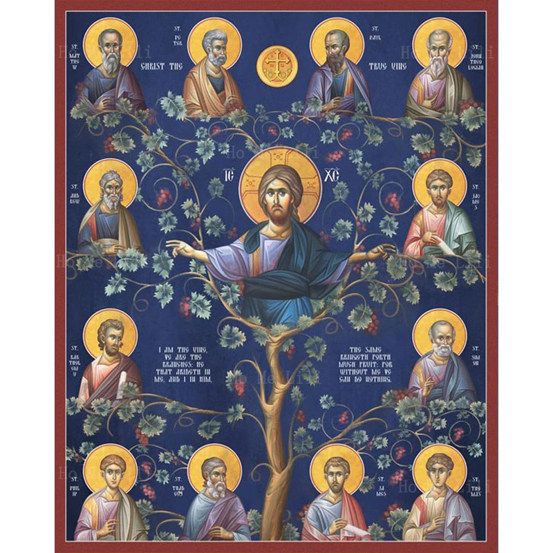 

Иконы иисуса виноградной и ветвей, Декор для дома, православные иконы, холст, настенное искусство от Ho Me Lili