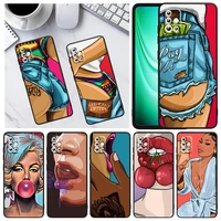 sexy big girl art for samsung a73 a72 a71 a53 a52 a51 a42 a33 a32 a23 a22 a21s a13 a12 a03 a02 s a31 black phone case