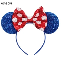 new chic 5 sequins bow glitter mouse ears headband girls hairband kids diy hair accessories for women party headwear cosplay