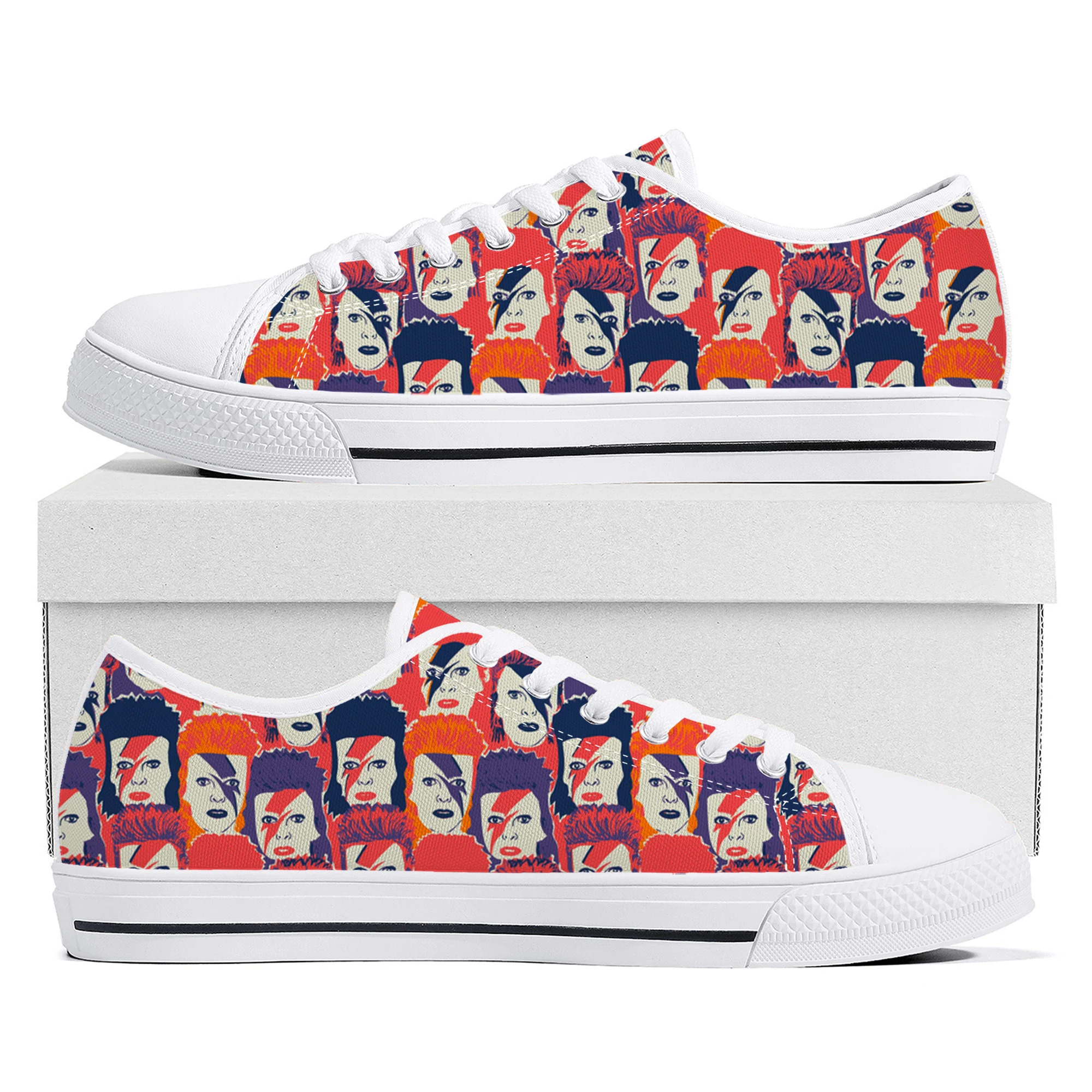 Mens Womens Teenager Bowie High Quality Canvas Sneaker Casual Couple Shoes Custom Shoes