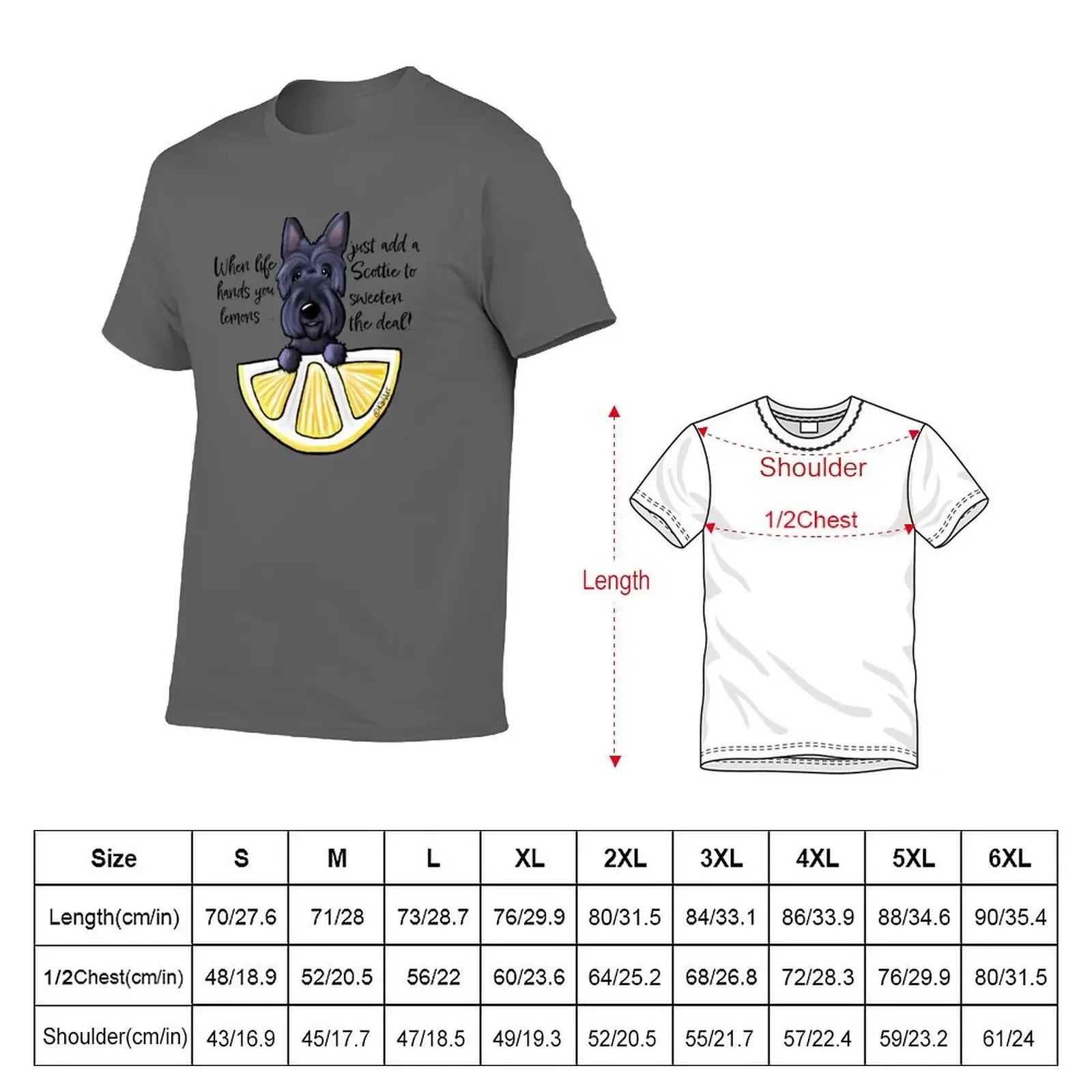 KiniArt Life Lemons Scottie футболка мешковатые рубашки корейская модная большого размера