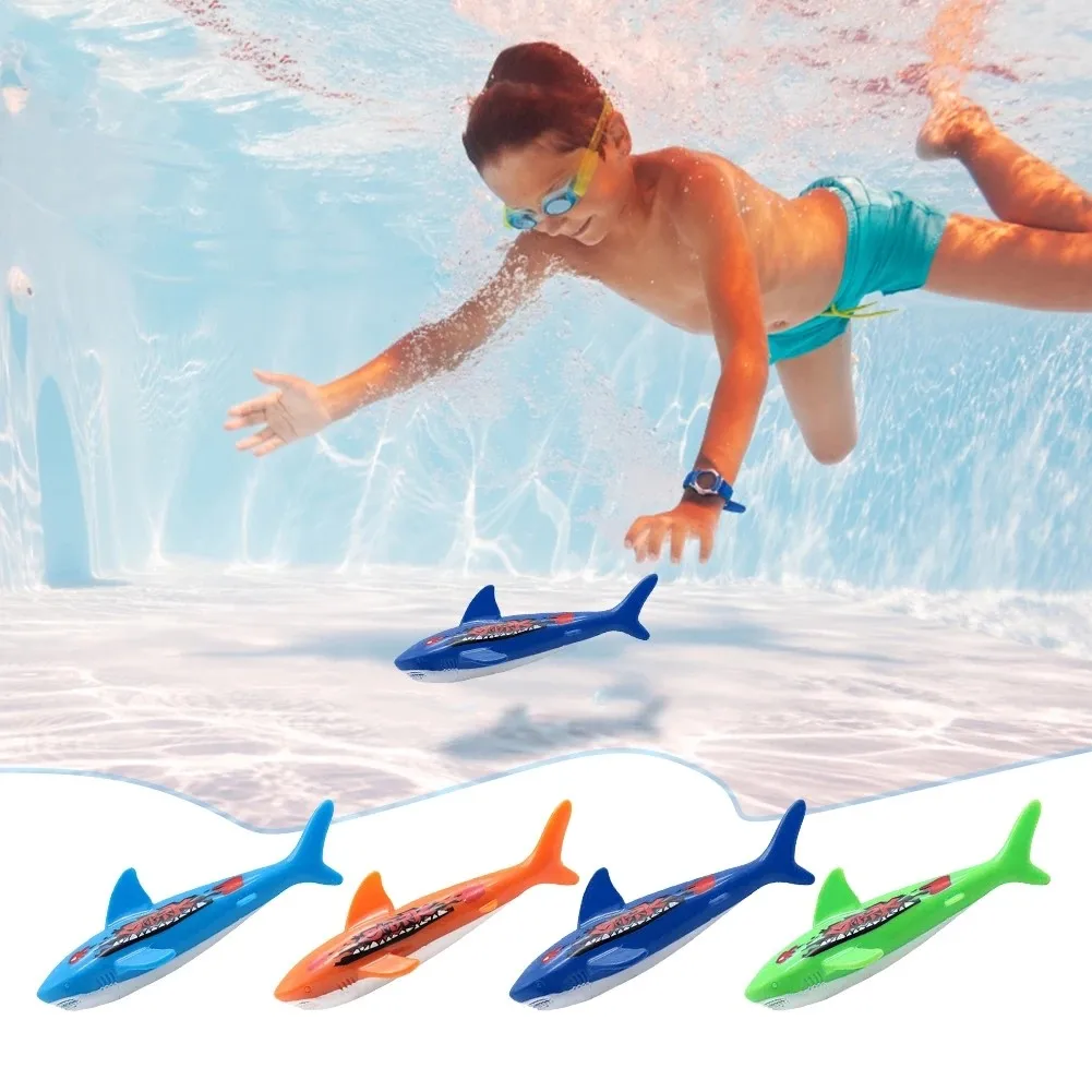 

4pcs Set Summer Shark Rocket Throwing Toy Water Funny Swimming Pool Diving Game Toys for Children Dive Dolphin Accessories Toy