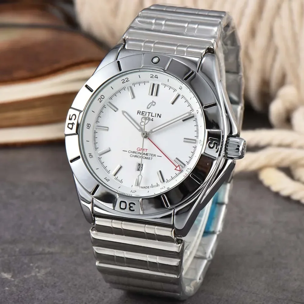 

New Top AAA+ Breitling Watches For Mens Luxury High Quality Automatic Date GMT WristWatch Business Sports Waterproof Male Clocks